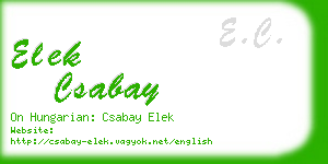 elek csabay business card